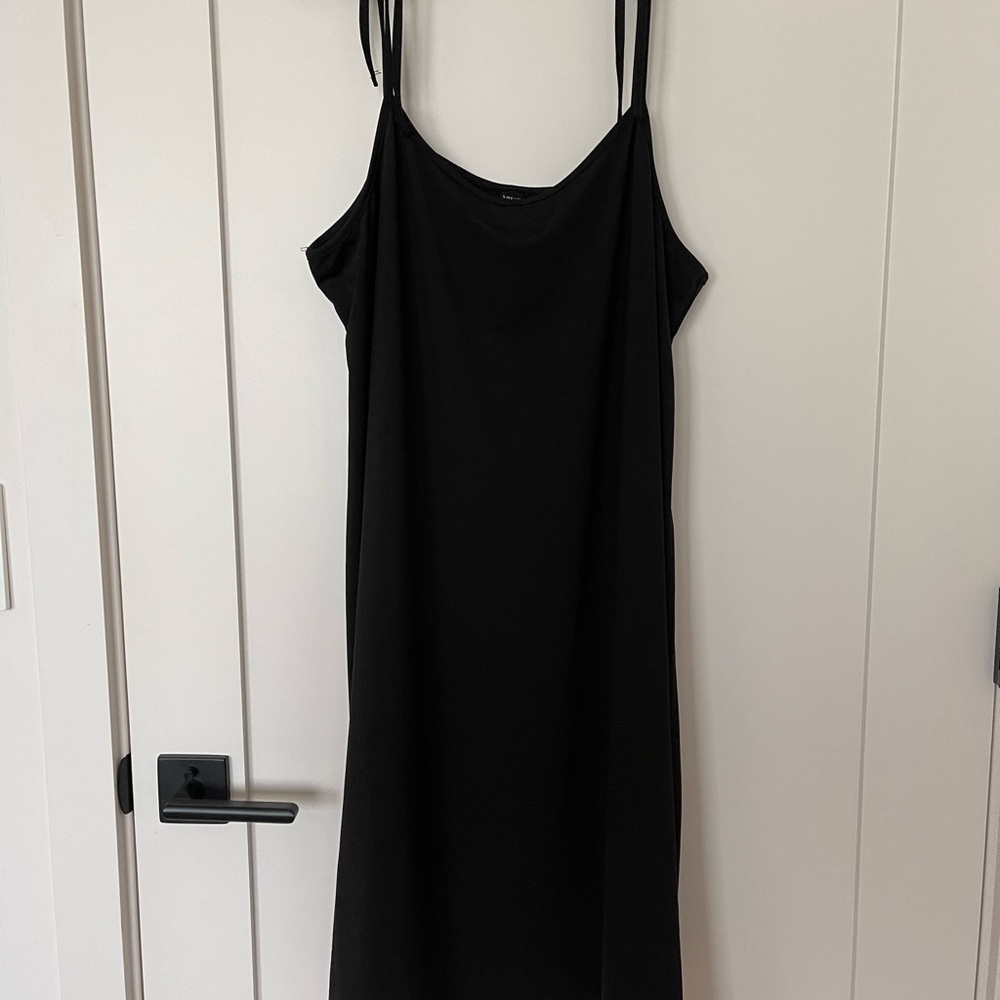 Maternity Black Shoulder Tie Dress